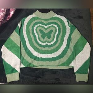 H&M Green Butterfly Sweater